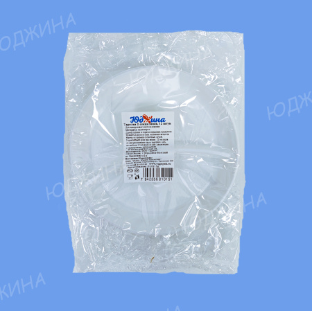 Тарелка 205мм 2-секц, белая  12шт/70