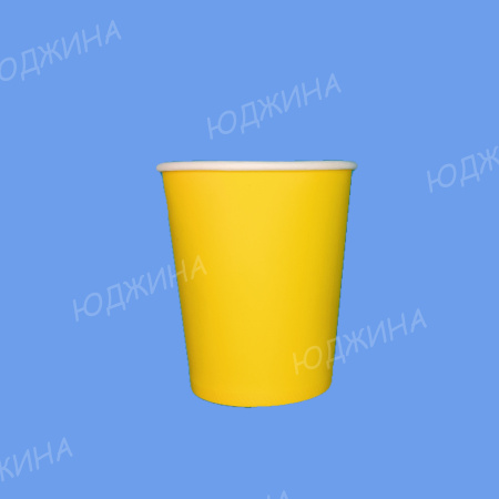 Стакан Бумажный 250мл d.80мм  однослойный, ЖЕЛТЫЙ- АССОРТИ  (1000/50шт)