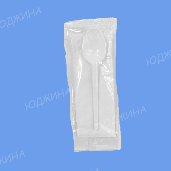 Набор 2/1 (салфетка, ложка столовая Белая) 400шт.