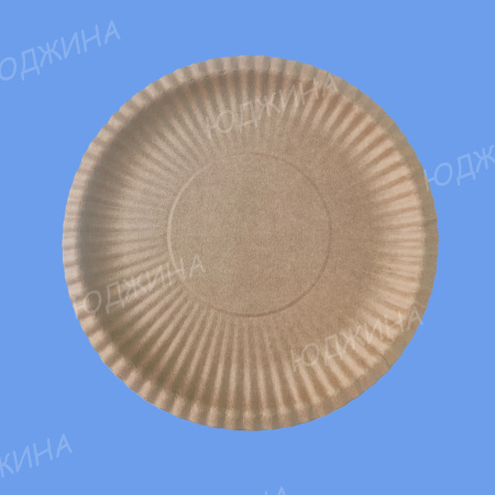 Тарелка картонная d.235мм мелкая рифленая круглая КРАФТ (24уп*50шт) (1200)