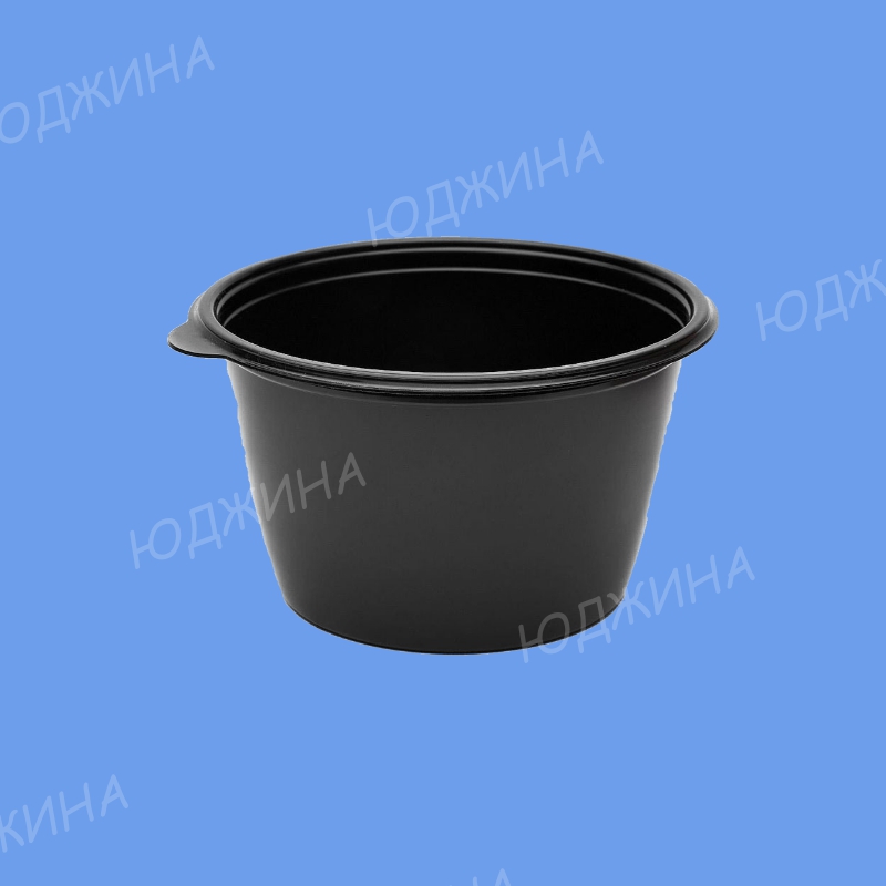 Контейнер круглый 0,375л  К-144 Черный  ПП  (6уп*50шт)  (300)