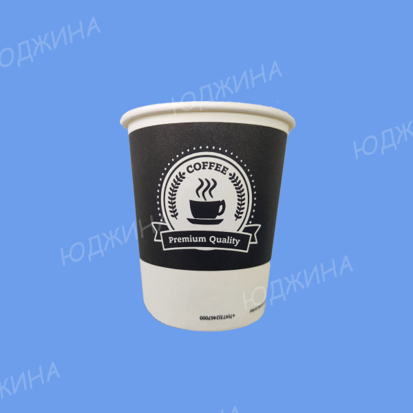 Стакан Бумажный КБ 250мл, d.80мм однослойный,  ПРЕМИУМ (1000/50шт)