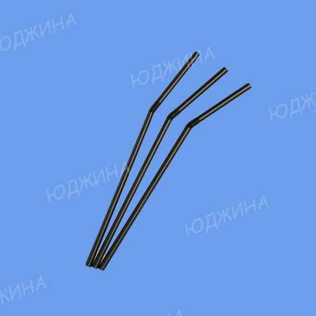 Трубочка для коктеля  8*240мм с изгибом Черная (21уп*250шт) (5250шт)