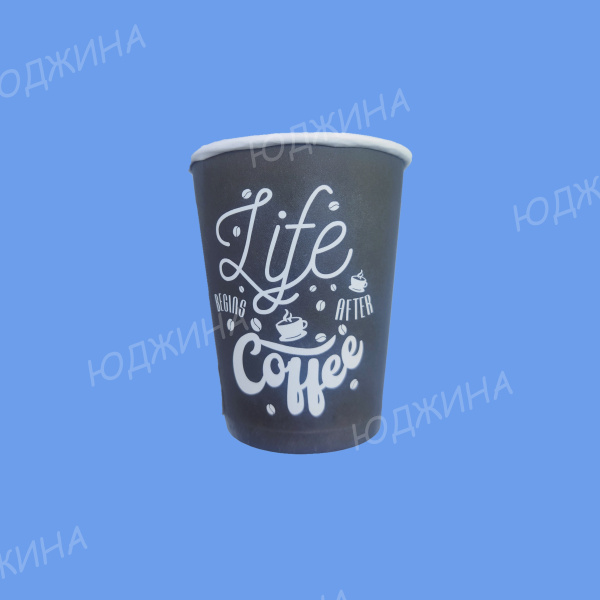 ЮГ/ Стакан Бумажный 180мл ( LIFE  COFFEE ) однослойный, d.70мм, (1000/50шт)
